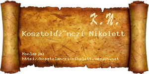 Kosztolánczi Nikolett névjegykártya