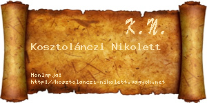Kosztolánczi Nikolett névjegykártya