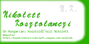 nikolett kosztolanczi business card